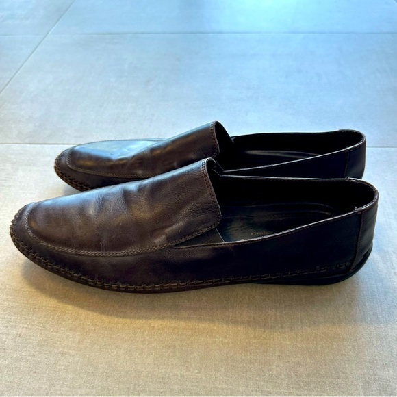Bruno Magli Brown Leather Moccasin Drivers - 13 - Picture 8 of 8